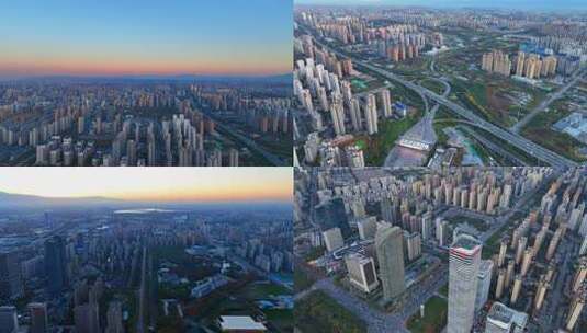 西安高新CBD（锦业路，丈八一路）夜景高清在线视频素材下载