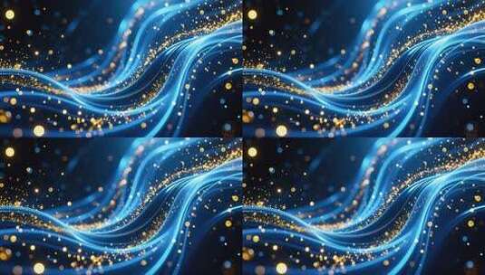 金色粒子光线流动舞台背景素材科技质感4K高清在线视频素材下载