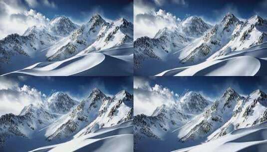 雪山自然风光全景高清在线视频素材下载