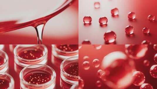 透明玻璃状液滴流动悬浮光影特效高清在线视频素材下载