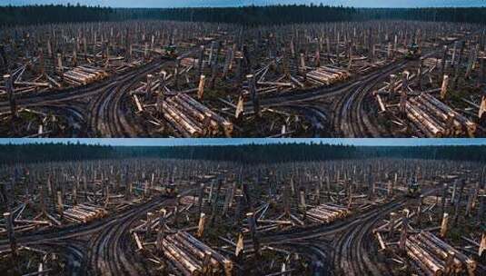 森林砍伐场景素材高清在线视频素材下载