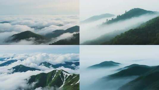 云海山川森林云大山风景云海云雾山水风光山高清在线视频素材下载