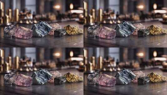 多彩宝石矿材特写高清在线视频素材下载