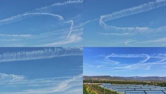 天空流动的线型白云高清在线视频素材下载