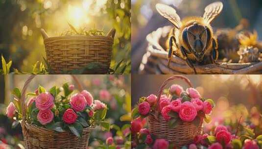 蜜蜂微距特写素材高清在线视频素材下载