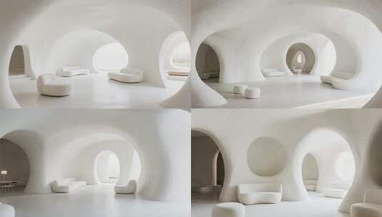 现代风格白色室内空间高清在线视频素材下载