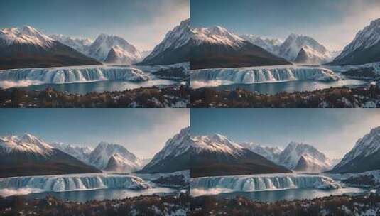 雪山自然风光全景高清在线视频素材下载