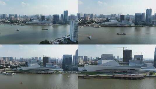 中国广东省广州市荔湾白鹅潭建筑群高清在线视频素材下载