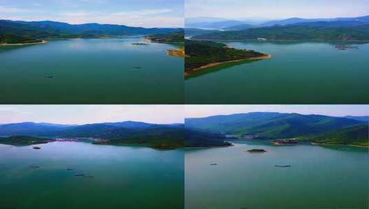山水湖泊航拍全景高清在线视频素材下载