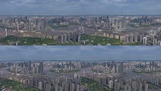 重庆朝天门渝中区地标建筑航拍高清在线视频素材下载