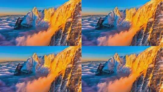 壮丽雪山云海景观高清在线视频素材下载