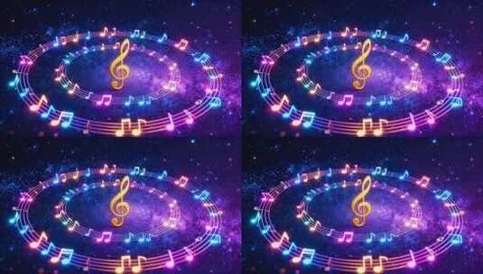 星空背景音乐音符特效素材高清在线视频素材下载