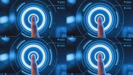 手指点击科技感虚拟界面高清在线视频素材下载