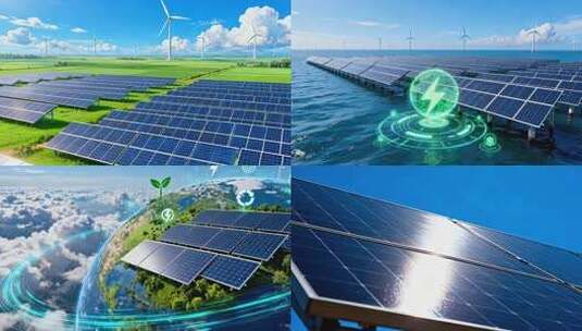 光电光伏发电 新能源科技未来感 绿色能源高清在线视频素材下载