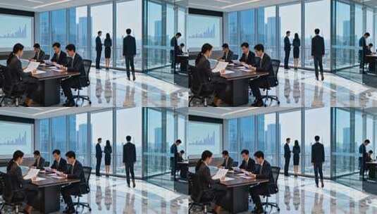 办公室白领商务会议场景高清在线视频素材下载