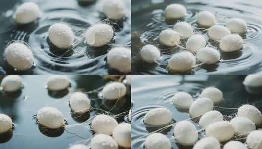 水中蚕茧微距特写素材高清在线视频素材下载