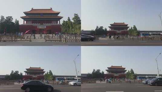 4K北京故宫神武门汽车交通车流实拍高清在线视频素材下载