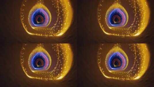 炫彩粒子光效隧道背景高清在线视频素材下载