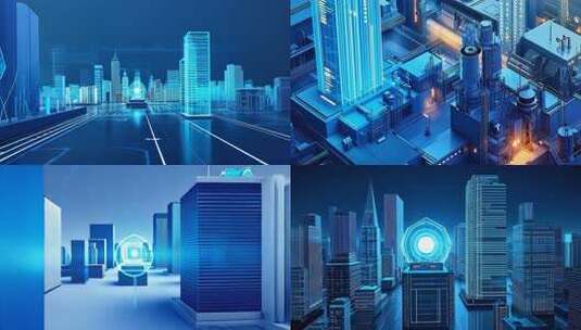 未来都市科技构建智能蓝图城市规划建筑设计高清在线视频素材下载