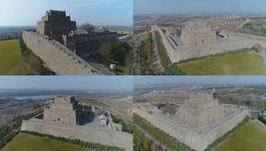 航拍长城景观古迹素材高清在线视频素材下载