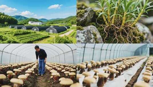 多种蘑菇在自然与温室中的生长状态高清在线视频素材下载