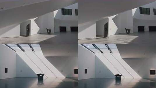 极简主义雕塑艺术展览高清在线视频素材下载