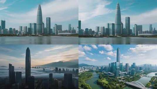深圳平安金融中心云海景观高清在线视频素材下载