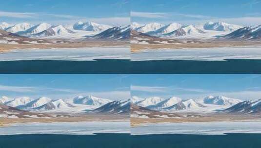 雪山湖泊高原自然风光高清在线视频素材下载
