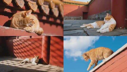 【合集】故宫猫的悠闲生活高清在线视频素材下载