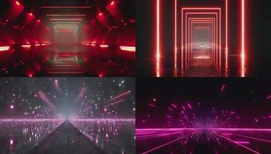 霓虹灯抽象科技感赛博朋克背景高清在线视频素材下载