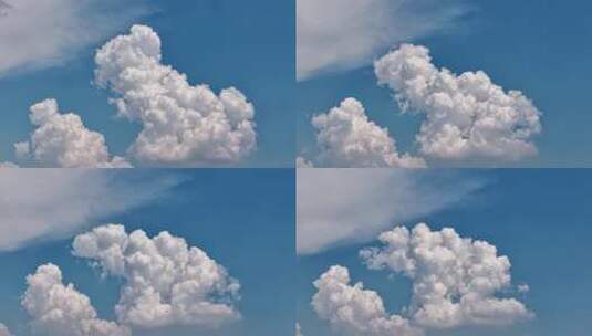 蓝天白云晴空空境 流动的云 时间变化高清在线视频素材下载