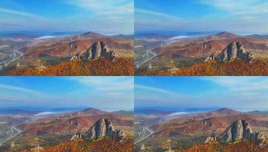 东北山林浓郁唯美秋色高清在线视频素材下载