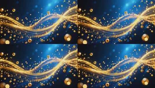 金色粒子光线流动舞台背景素材科技质感4K高清在线视频素材下载