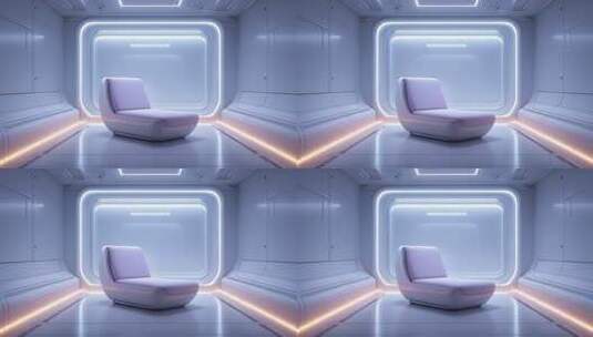 未来科技休息舱内的单人沙发高清在线视频素材下载