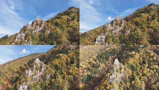 秋日山脉树林风景高清在线视频素材下载