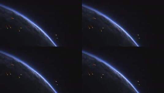 地球太空视角流星划过高清在线视频素材下载