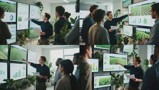 办公室团队人员数据汇报场景高清在线视频素材下载