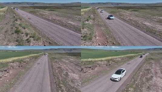 草原公路车辆行驶远景高清在线视频素材下载