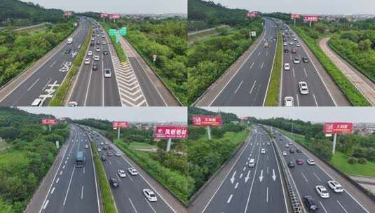 航拍4K深岑广明高速佛山高明荷城段西向东高清在线视频素材下载