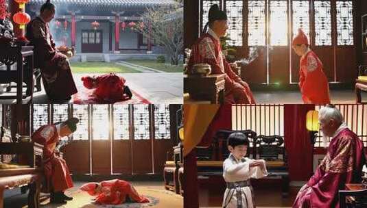 传统叩拜仪式视频高清在线视频素材下载