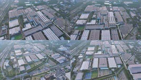 广州本田工厂园区鸟瞰全景高清在线视频素材下载