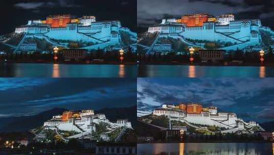 布达拉宫夜景素材高清在线视频素材下载