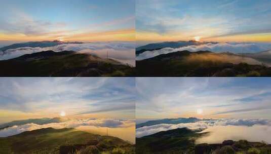 山脉云海日出景观壮丽山河朝阳太阳云雾唯美高清在线视频素材下载