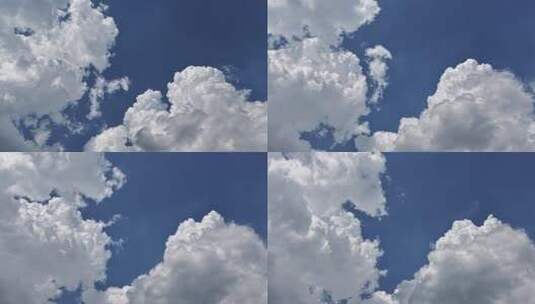 蓝天白云晴空空境 流动的云 时间变化高清在线视频素材下载