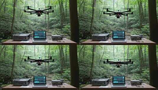 无人机数据采集森林环境监测高清在线视频素材下载