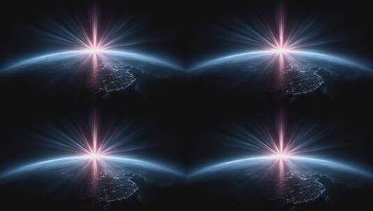 地球光芒四射未来科技感十足高清在线视频素材下载