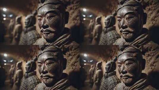 凝视历史深处秦俑战士的无声诉说高清在线视频素材下载