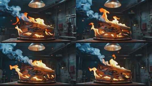 燃烧的电影胶片素材高清在线视频素材下载