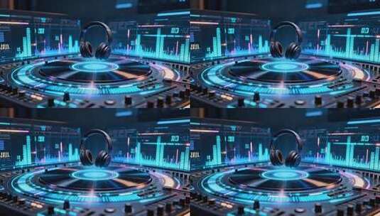 科技感DJ设备与耳机素材高清在线视频素材下载