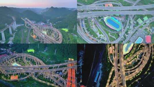 夜色中的贵州贵阳黔春立交桥高清在线视频素材下载